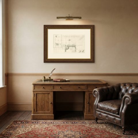 Original Antique Chart of the Santa Cruz Islands, 1774, shown framed in a room