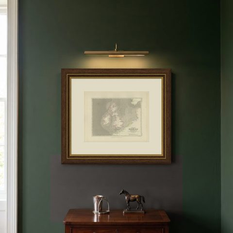 Antique Tidal Chart of the British Seas by Johnston, '1850', shown framed on a wall