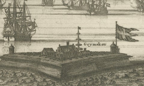Maritime Majesty: The 17th-Century Skyline of Kalmar in Sweden, 1693, close-up 4