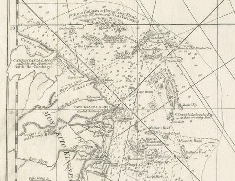 Navigational Chart of Jamaica, Cape Gracias a Dios, and the Mosquito Coast, 1775, close-up 2