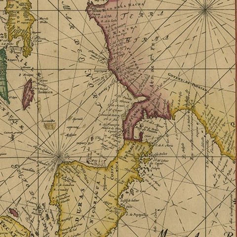 Sea Chart of Central America and the Northwest Coast of South America, ca.1745, close-up 2