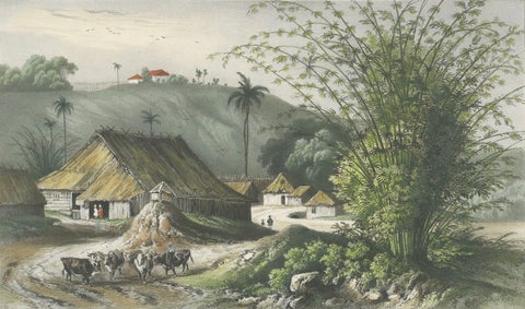 Singapore Environs View, French Exploration Lithograph, La Bonite Voyage, 1845, close-up 2