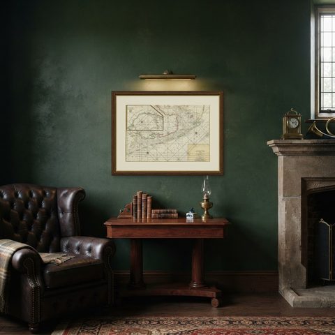 Large Sea Chart of the Zuyder Zee & The Northsea with the Wadden Islands, 1773, shown framed in a room
