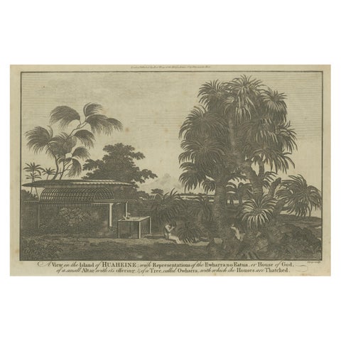 A View of the Ewharrano Eatua, or House of God, in Huahine from Cook's Voyages