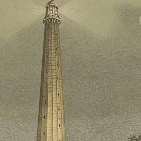 Antique Print of a Lighthouse in the Sunda Strait by M.T.H. Perelaer, 1888, close-up 2