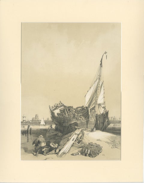 Rotterdam from the Ferry, Stanfield Sketches, Boys after Stanfield, 1833, view 2