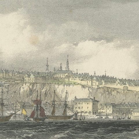 City of Quebec from the Harbour: A Vibrant 19th-Century Maritime Lithograph, close-up 5