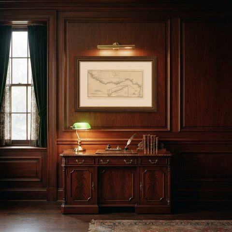 Map of the African Coast, Gulf of Guinea, from Sierra Leone to Gabon, 1788, shown framed in a room