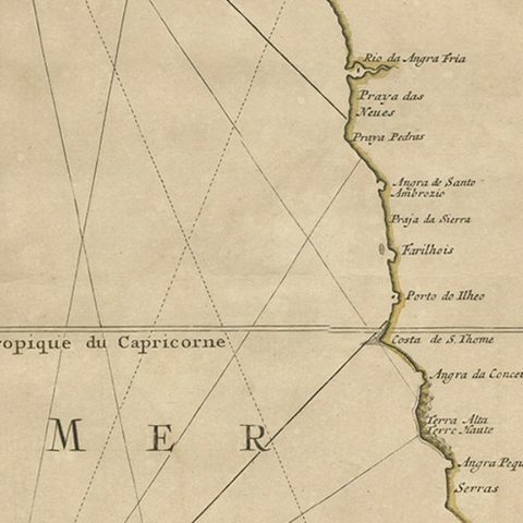 Old Map of the Namibia and South Africa Coasts & Inset of Saldanha Bay, ca.1700, close-up 3