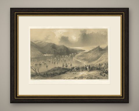 Anglo-French Fleet Entering the Black Sea from the Bosphorus, Crimean War, 1854, shown framed