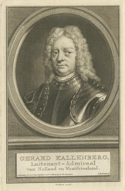 Set of Three Dutch Naval Portraits, Kortenaer, Kallenberg, and Van Nes, c.1700s, close-up 2