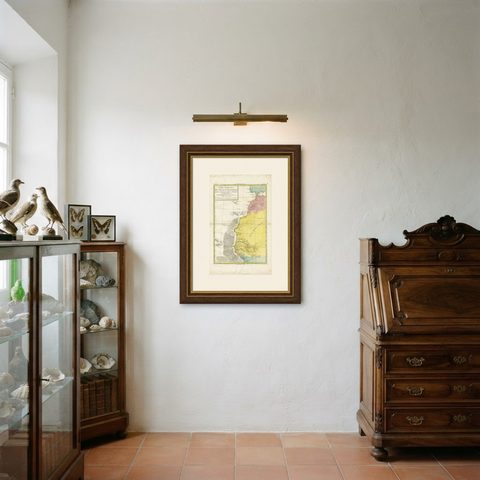 Antique Map of the Coast of Northwest Africa by Dien, 1820, shown framed in a room