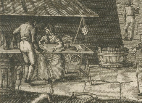 View of the Harbor of Cannes, Engraving by Dubois after Courvoisier, 1784, close-up 6