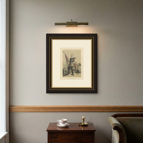 Pieter Pieterszoon Hein, Dutch Naval Hero, 19th-Century Hand-Colored Lithograph, shown framed on a wall