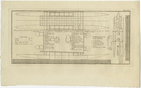 Old Drawing or Plan of a Proa of Amsterdam Island, Now Tongatapu, Tonga, 1803, view 2