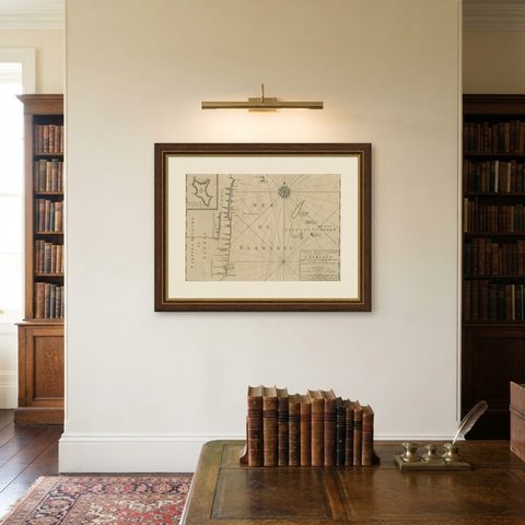 Map of the Mozambique and Tanzania Coast & Inset Map of Anjouan Island, ca.1700, shown framed on a wall