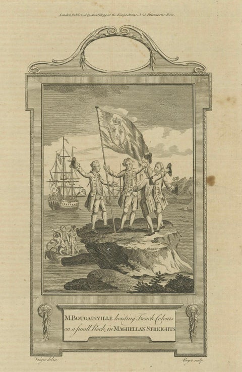 Bougainville's Claim in the Magellan Straits, circa 1767, close-up 4