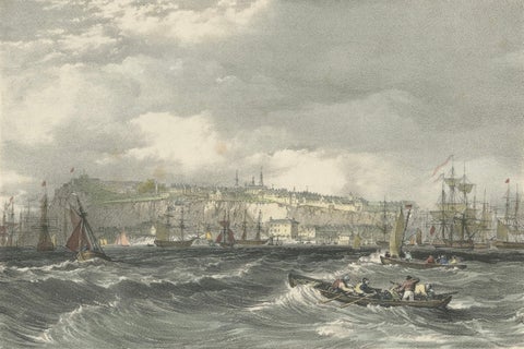 City of Quebec from the Harbour: A Vibrant 19th-Century Maritime Lithograph, close-up 3