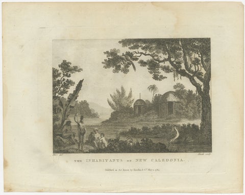 Serene Daily Life in New Caledonia: A Captured Moment from Cook's Voyages, 1784, view 2