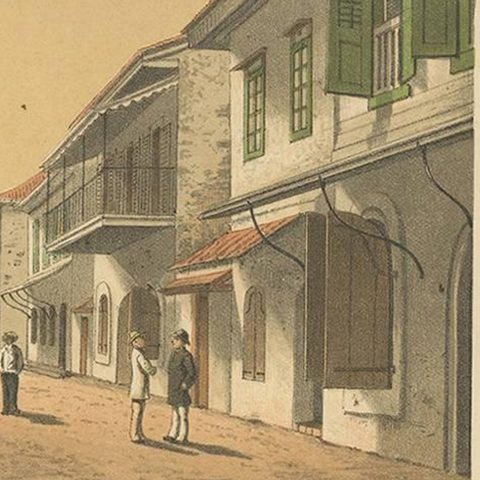 Antique Print of a Steamship at Tanjung Burung by M.T.H. Perelaer, 1888, close-up 1