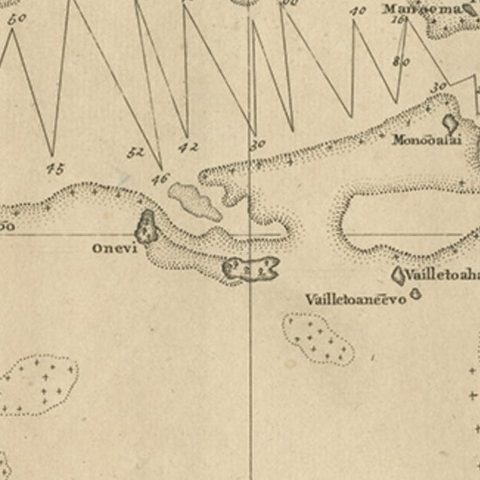 Antique Map of the Harbour of Tongatabu, One of the Tonga Islands, 1803, close-up 3