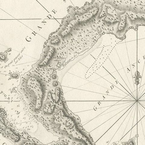 Old Sea Charts of Tourane Bay & the Con Dao Islands 'Pulo Condor', Vietnam, 1780, close-up 1
