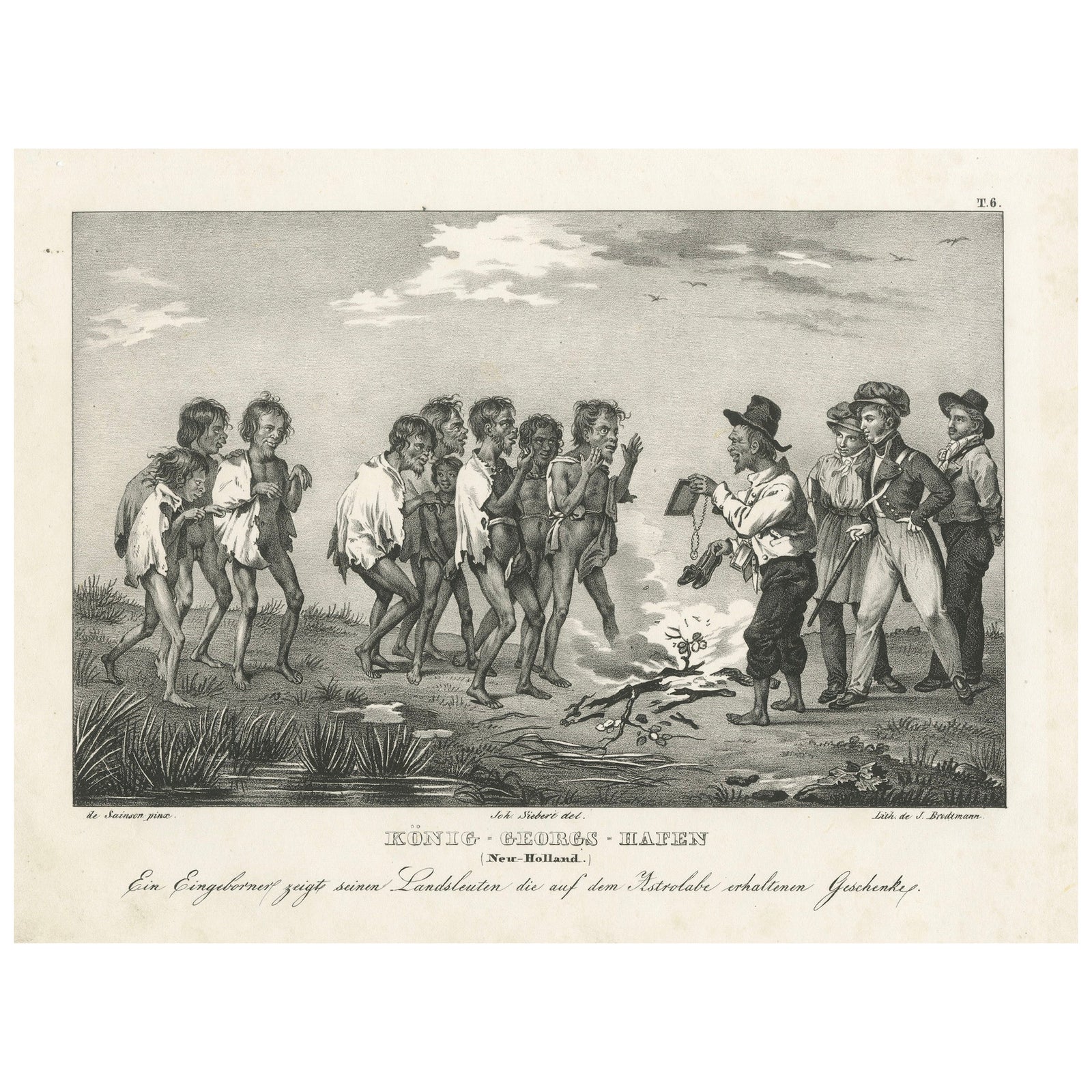 Sharing Astrolabe Gifts at King George's Harbour, New Holland (Australia), 1836