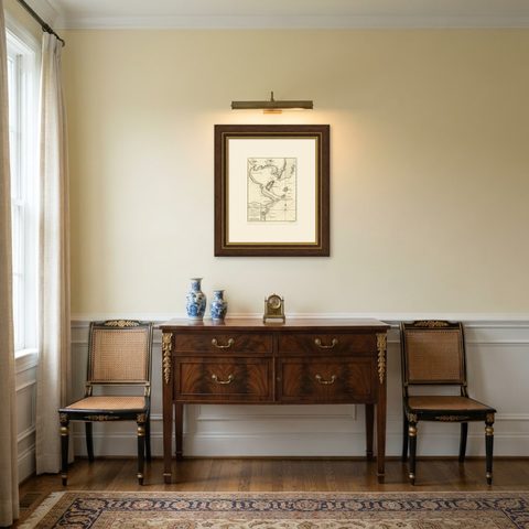 Mozambique Bay, French Naval Sea Chart by Bellin, c.1765, shown framed in a room