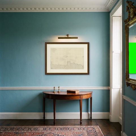 Early French Nautical Chart of the Northern Coast of of Java, Indonesia, C.1850, shown framed in a room