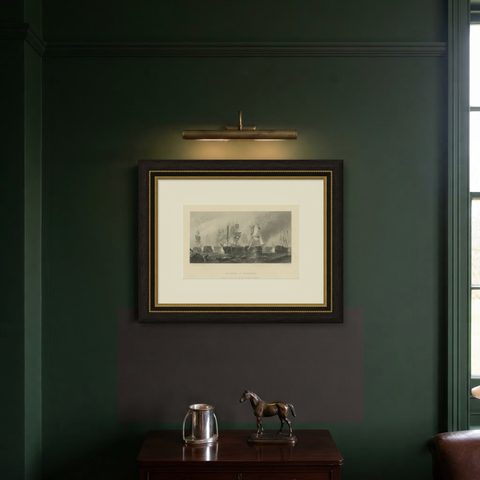 The Battle of Trafalgar, Admiral Nelson & British Fleet, 1805, shown framed on a wall