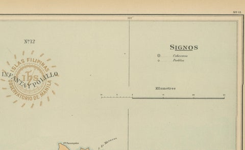 Map of Polillo Islands and Eastern Luzon Coast, Observatorio de Manila, 1899, close-up 2