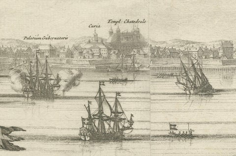 Maritime Majesty: The 17th-Century Skyline of Kalmar in Sweden, 1693, close-up 5
