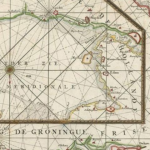 Large Sea Chart of the Zuyder Zee & The Northsea with the Wadden Islands, 1773, close-up 1