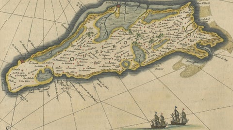 Blaeu Map of Île de Ré & Oléron, La Rochelle Coast France, c.1642, close-up 5