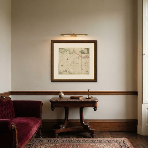 1717 Johannes Van Keulen Sea Chart of the Eastern Atlantic, Amsterdam to Gambia, shown framed in a room