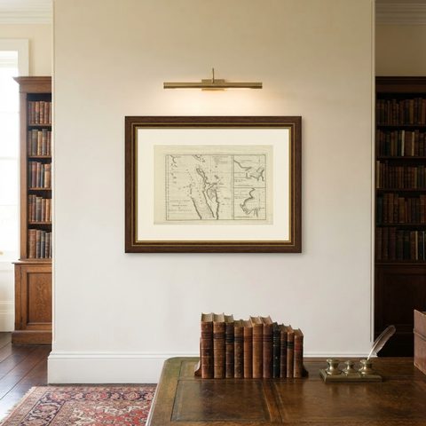 Detailed Map of New Zealand Showing the Route of Capt. Cook's First Voyage, 1803, shown framed on a wall