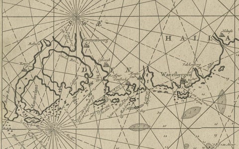 Nautical Chart of Skagerrak and Øresund by Johannes van Keulen, 1680, close-up 6