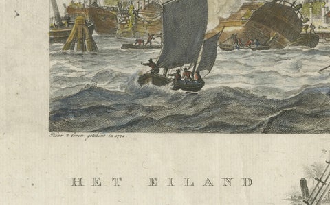 1779 View of Onrust Island Near Batavia with VOC Shipyard Activity, close-up 2