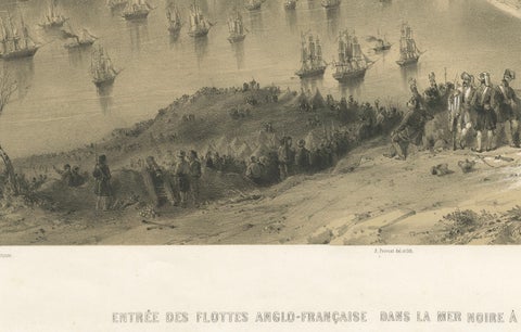 Anglo-French Fleet Entering the Black Sea from the Bosphorus, Crimean War, 1854, close-up 1
