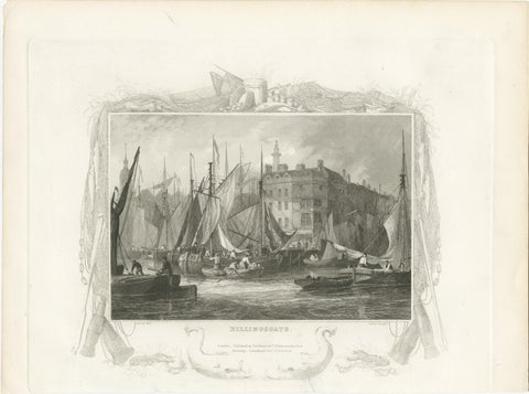 Billingsgate Market in the 1830s: A Hub of London's Maritime Commerce, 1835, view 2