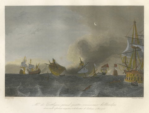 Coëtlogon Captures Four Dutch Warships off Lisbon, 1839, close-up 5