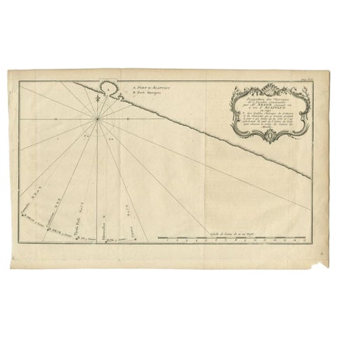 Antique Map of the Coast of Acapulco by Anson, c.1740