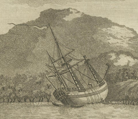 Repairing the Endeavour: Captain Cook's Maritime Ordeal at Hope Islands, ca.1770, close-up 2