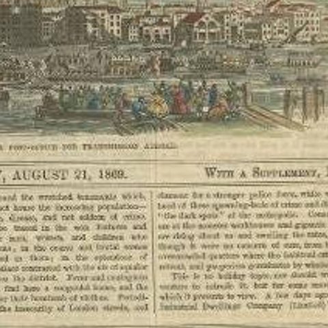 Antique Print of the Royal Victoria Yacht Club Regatta, 1869, close-up 1