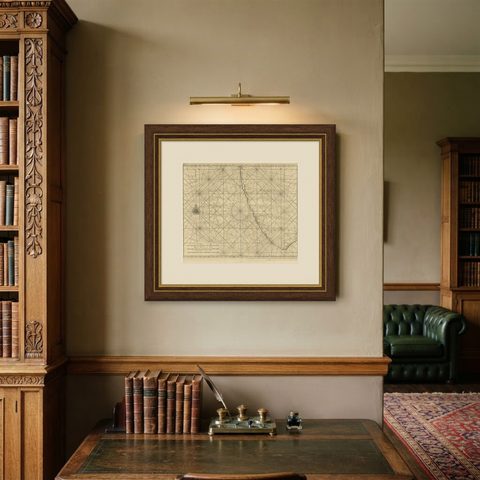 Antique Map of Malabar Coast by Valentijn, 1726, shown framed on a wall
