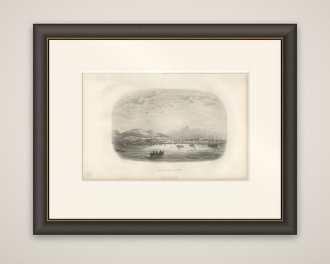 Antique Print of the Harbor of Rio de Janeiro by D'Urville (1853), shown framed