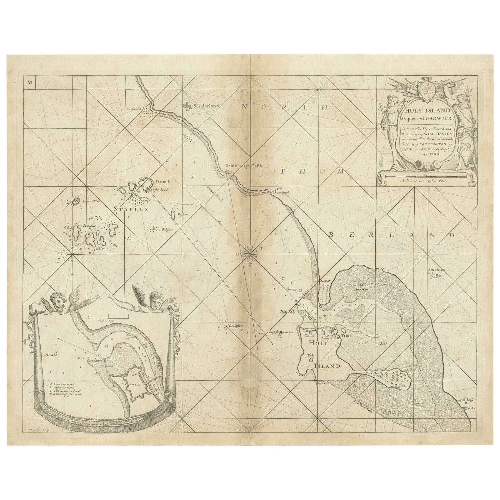 Coast of Northumberland, England, Incl the Holy & Farne Islands, Etc, 1693