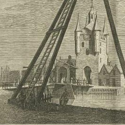 Antique Print of the Port of Zierikzee by Tirion, 1751, close-up 1