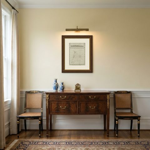 Old Map of the East Coast of Honshu with an Inset, Japan, c.1785, shown framed in a room