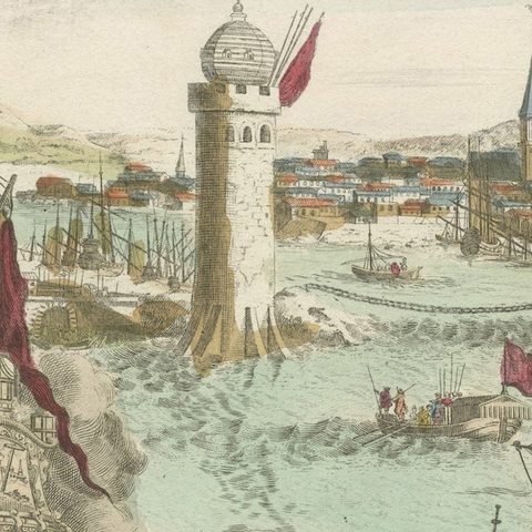 Hand-Colored Vue d’Optique of the Harbour of Havana, Cuba, circa 1770, close-up 5